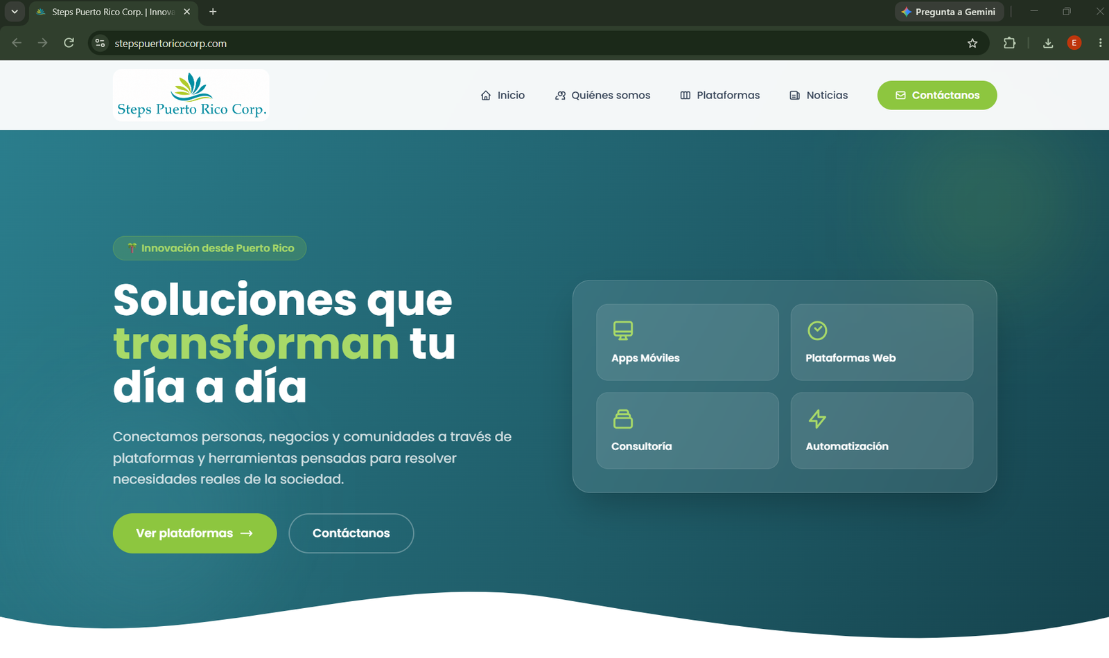 Captura de Steps Puerto Rico Corp — Integración API Outlook